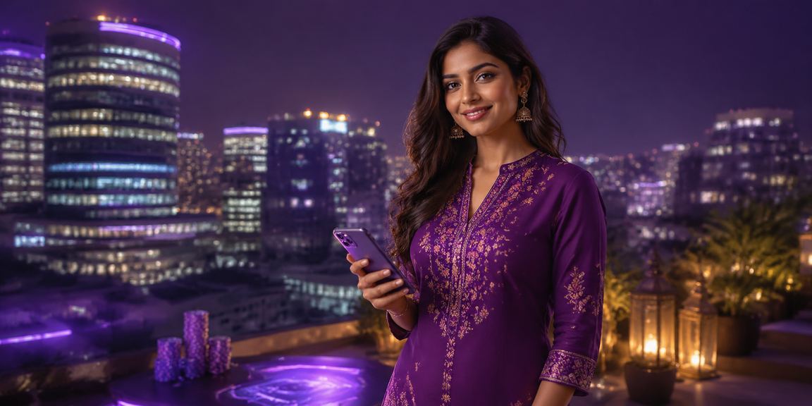 Indian player making secure mobile payment via UPI for online Rummy games
